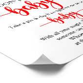 クリスマス言わないベビー赤ちゃんシャワーのゲームのサイン ポスター (角)