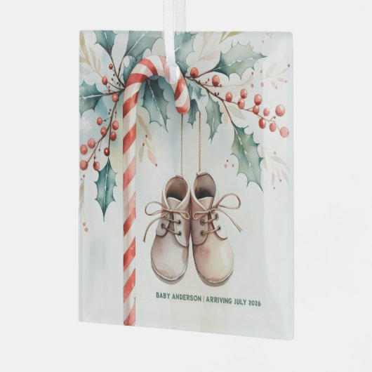 クリスマス記念の妊娠発表 ガラスオーナメント (正面左)