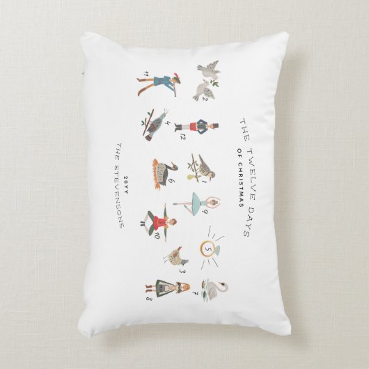 クリスマス記念パーソナライズされた日12 アクセントクッション (正面(垂直))