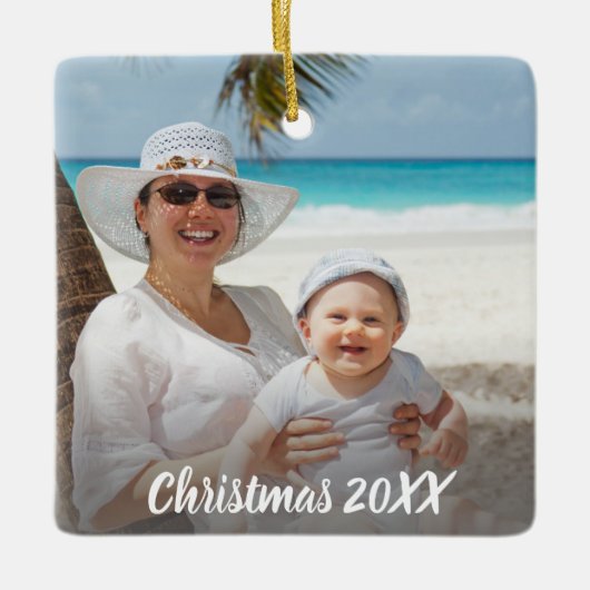 クリスマス記念品フルフォトセラミックオーナメント セラミックオーナメント (正面)