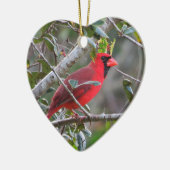 クリスマス記念(鳥)ショウジョウコウカンチョウが表示される場合 セラミックオーナメント (左)