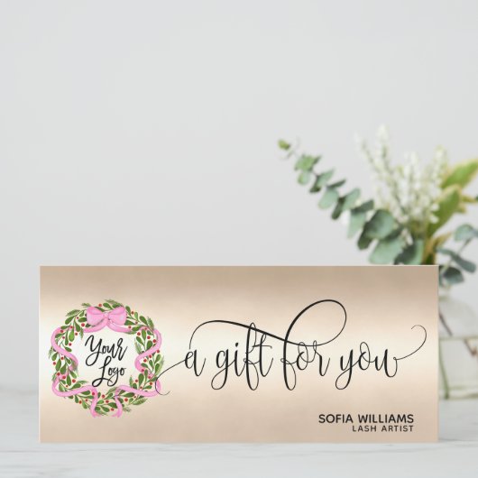 クリスマス証明書ギフトカードボウリースロゴ (スタンド正面)