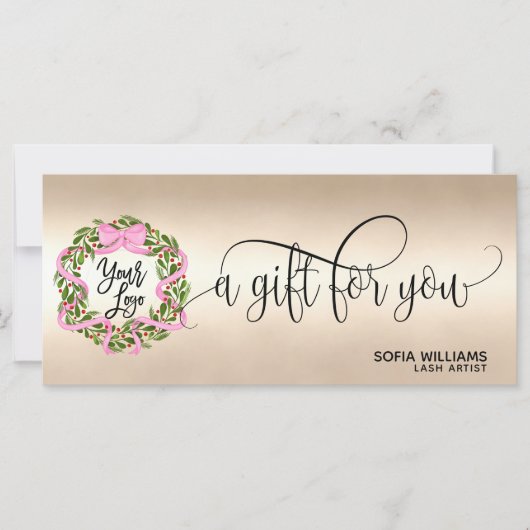 クリスマス証明書ギフトカードボウリースロゴ (正面)