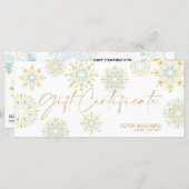 クリスマス証明書ギフトカード追加ロゴ雪 (正面/裏面)