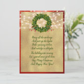 クリスマス詩の休日エレガント赤と金ゴールドカード シーズンカード (スタンド正面)