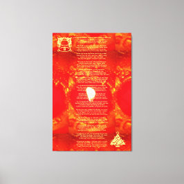 クリスマス詩の前の夜の赤ろうそく キャンバスプリント