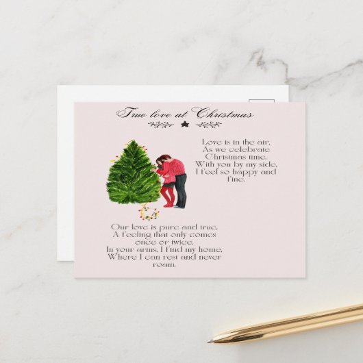 クリスマス詩の真の愛 シーズンポストカード (正面/裏面インサイチュ)