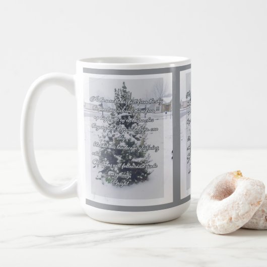 クリスマス詩写真マグ コーヒーマグカップ (ドーナツ)