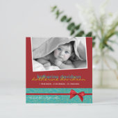 クリスマス誕生のお知らせの写真カード シーズンカード (スタンド正面)