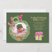 クリスマス誕生の写真のモダン発表 シーズンカード (正面)