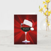 クリスマス誕生日おもしろいワインのテーマ カード (黄色い花)