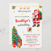 クリスマス誕生日の招待クリスマスパーティー 招待状 (正面/裏面)