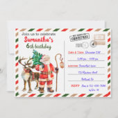 クリスマス誕生日の招待クリスマスパーティー 招待状 (正面)