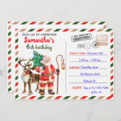 クリスマス誕生日の招待クリスマスパーティー 招待状 (正面/裏面)