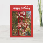 クリスマス誕生日の願いフレンドリー小妖精や小人 シーズンカード (正面)