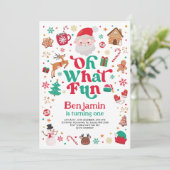 クリスマス誕生日オ何おもしろい子供の誕生日パーティー 招待状 (スタンド正面)