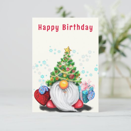 クリスマス誕生日カードかわいい格言とギフト (スタンド正面)