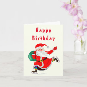 クリスマス誕生日カードサンタクロースとギフト カード