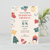 クリスマス誕生日ギフト 招待状 (スタンド正面)