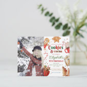 クリスマス誕生日クッキーとココアのお祭り フェスティブ ポストカード (スタンド正面)