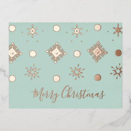 クリスマス誕生日スノーフレークスフォイルホリデー 箔シーズンポストカード