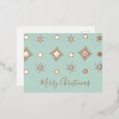 クリスマス誕生日スノーフレークスフォイルホリデー 箔シーズンポストカード (正面/裏面)