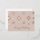 クリスマス誕生日スノーフレーク赤面 箔シーズンポストカード (正面/裏面)