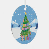 クリスマス誕生日ツリーオーナメント（12月25日） メタルオーナメント (正面右)