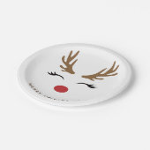 クリスマス誕生日トナカイ使い捨てパーティー ペーパープレート (アングル)