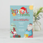 クリスマス誕生日プールパーティー サンタ ウィンタパーティー 招待状 (スタンド正面)