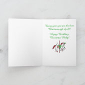 クリスマス誕生日ベビー:父、母から子へ シーズンカード (内部)