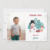 クリスマス誕生日写真テンプレート感謝カード サンキューカード (正面)