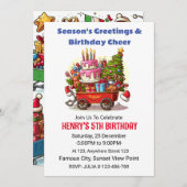 クリスマス誕生日招待状 招待状 (正面/裏面)