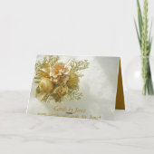 クリスマス誕生日金ゴールドフォトカードバイジャンツ シーズンカード (裏面)