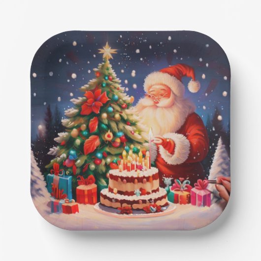 クリスマス誕生日10 ペーパープレート (正面)