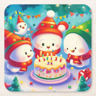 クリスマス誕生日6 スクエアペーパーコースター