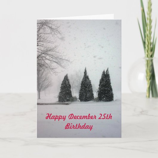 クリスマス誕生日6 – 緩やかな雪 シーズンカード (正面)