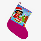クリスマス誕生日7 ラージクリスマスストッキング (正面 (吊り時))