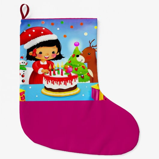 クリスマス誕生日7 ラージクリスマスストッキング (正面)