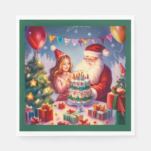 クリスマス誕生日8 スタンダードランチョンナプキン (正面)