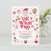 クリスマス誕生日 オー ワット ファン ガール 誕生日パーティー 招待状 (スタンド正面)