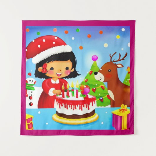 クリスマス誕生日 7 タペストリー (正面)