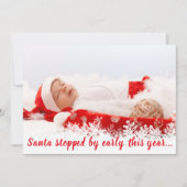 クリスマス誕生発表の写真生まれたばかりの シーズンカード (正面)