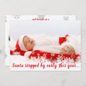 クリスマス誕生発表の写真生まれたばかりの シーズンカード (正面/裏面)