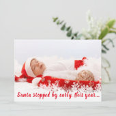 クリスマス誕生発表の写真生まれたばかりの シーズンカード (スタンド正面)