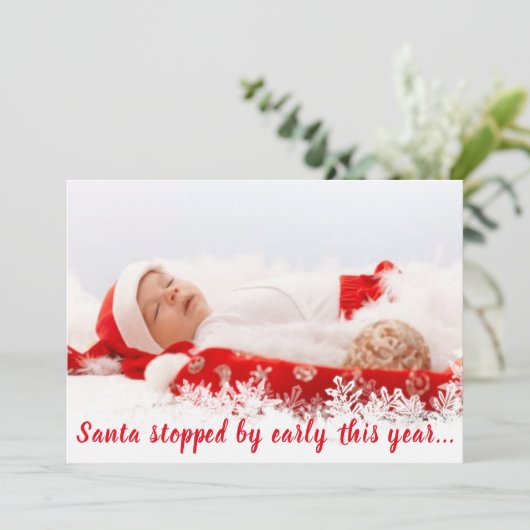 クリスマス誕生発表の写真生まれたばかりの シーズンカード (スタンド正面)