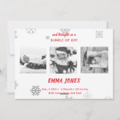 クリスマス誕生発表の写真生まれたばかりの シーズンカード (裏面)