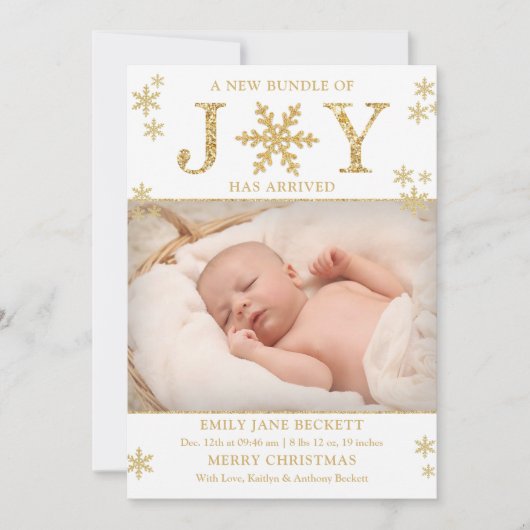 クリスマス誕生発表の喜びの束 シーズンカード (正面)