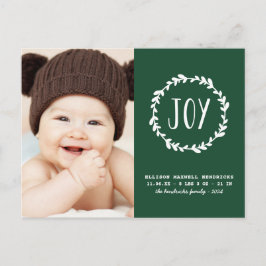 クリスマス誕生発表グリーンホリデー写真 ポストカード