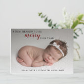 クリスマス誕生発表フォトホリデーカード サンキューカード (スタンド正面)